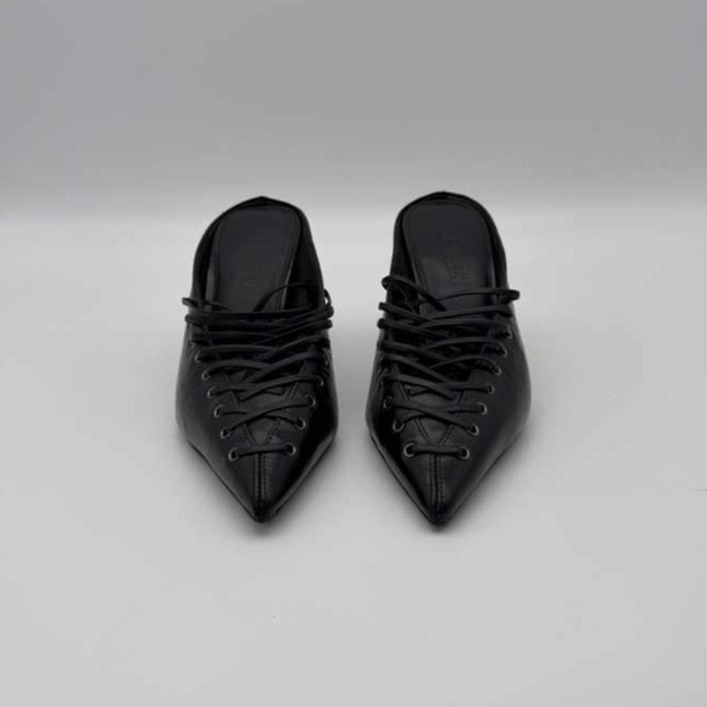 Steve Madden Lacelle Black Leather Multi-Strap Flats - Women's Size 6 - NWT - Picture 3 of 7